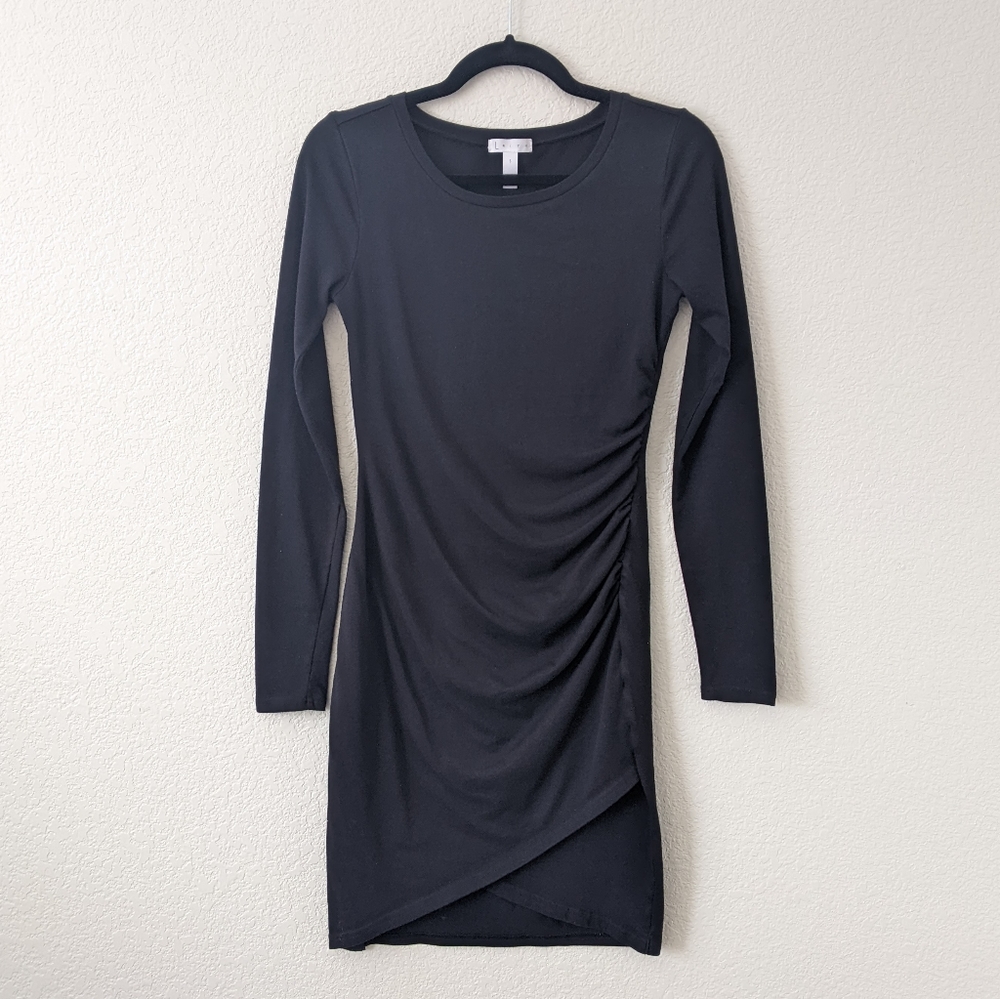 Leith Small Black Long Sleeve Cinched Mini Dress